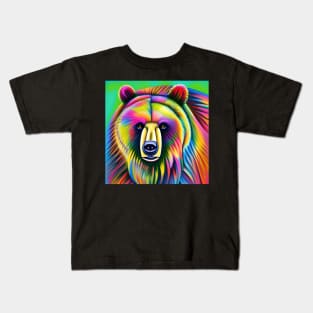 Bear Rainbow Painting Kids T-Shirt